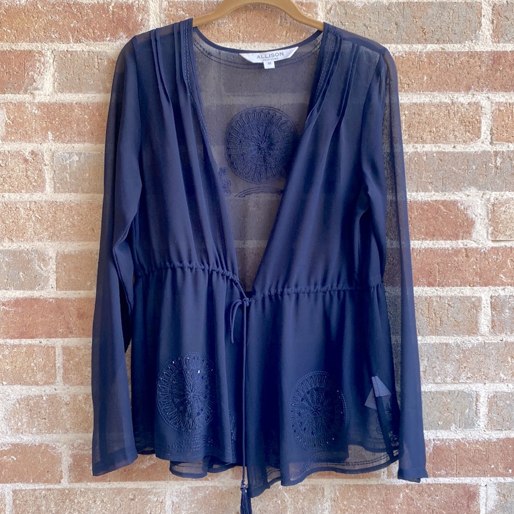 ALLISON New York Embroidered Blouse